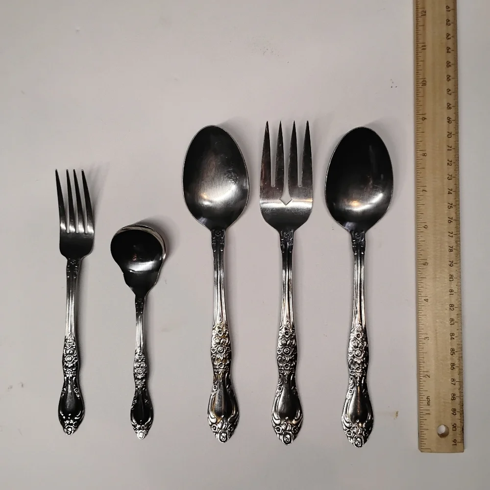 Northland Stainless Serving Fork & Spoons Oneida Carolina‎ Pattern Japan